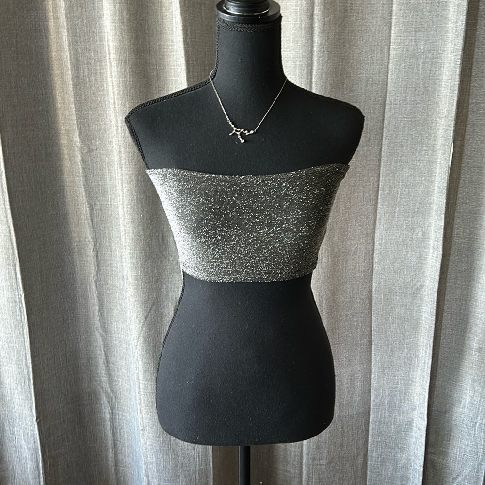 Sparkle Bandeau Tube Top - Silver